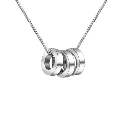 Custom Beaded Name Necklace for Men - Stainless Steel Minimalist Jewelry with Engraving