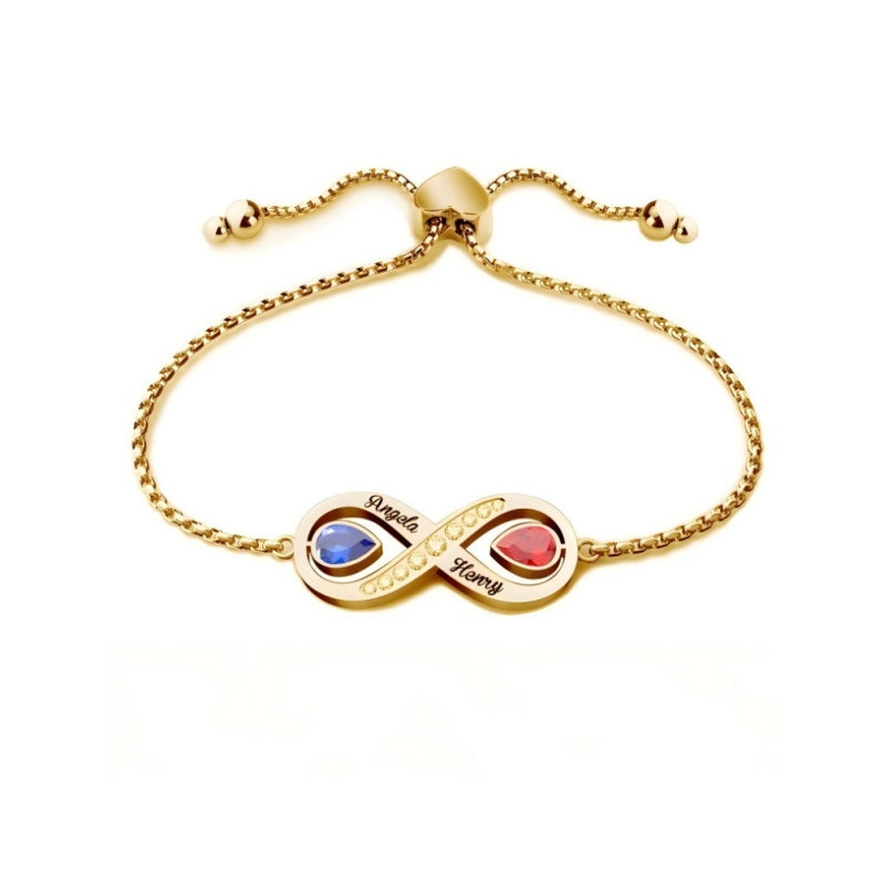 Matching His & Hers Birthstone Bracelets - Adjustable Infinity Design | Custom Couple's Gift