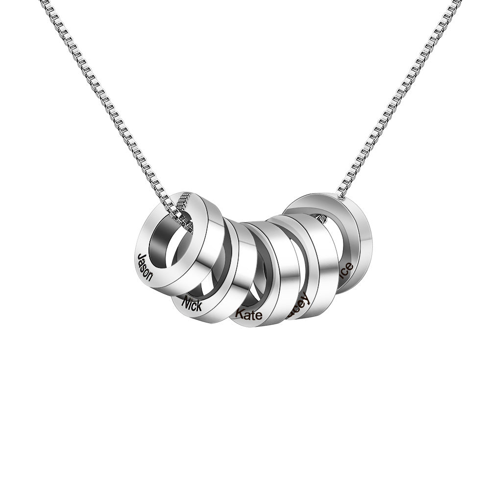 Custom Beaded Name Necklace for Men - Stainless Steel Minimalist Jewelry with Engraving