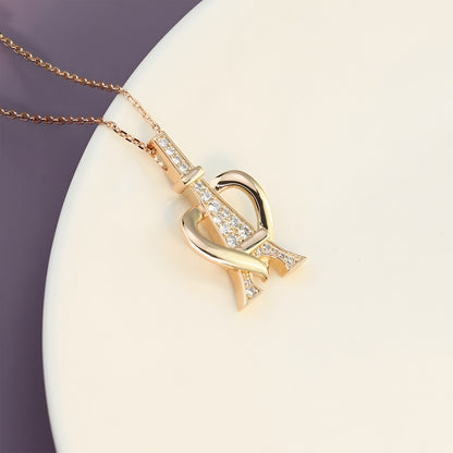 A-Shaped Diamond Necklace - Stainless Steel Collarbone Chain Fashion Jewelry for Women