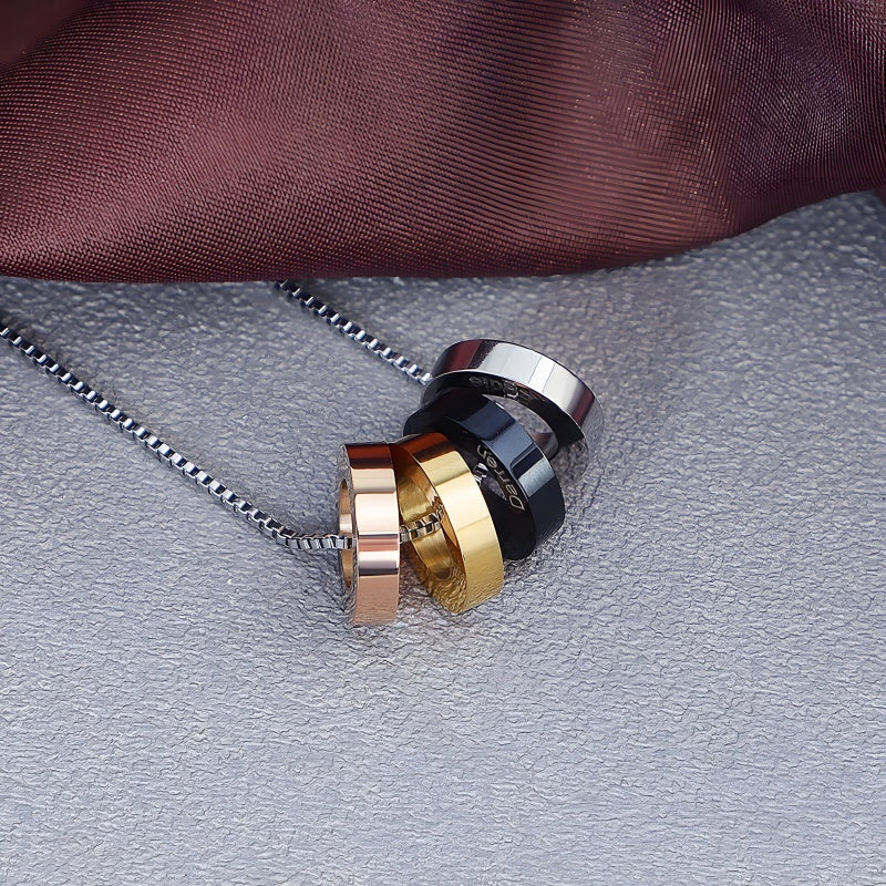 Custom Beaded Name Necklace for Men - Stainless Steel Minimalist Jewelry with Engraving