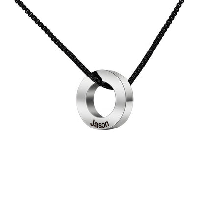Custom Beaded Name Necklace for Men - Stainless Steel Minimalist Jewelry with Engraving