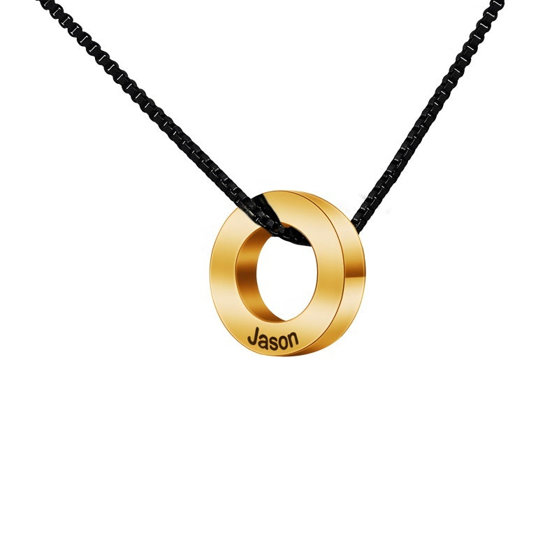 Custom Beaded Name Necklace for Men - Stainless Steel Minimalist Jewelry with Engraving