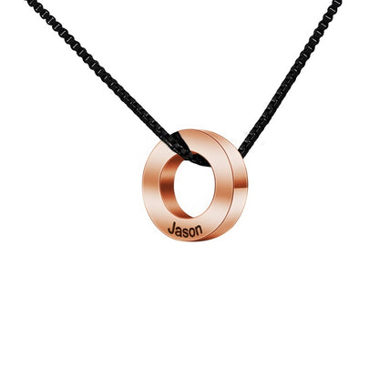 Custom Beaded Name Necklace for Men - Stainless Steel Minimalist Jewelry with Engraving