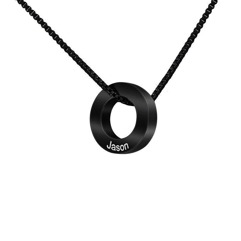 Custom Beaded Name Necklace for Men - Stainless Steel Minimalist Jewelry with Engraving