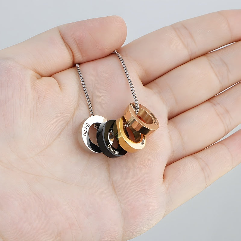 Custom Beaded Name Necklace for Men - Stainless Steel Minimalist Jewelry with Engraving