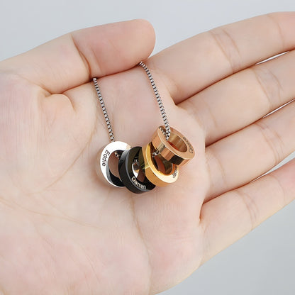 Custom Beaded Name Necklace for Men - Stainless Steel Minimalist Jewelry with Engraving