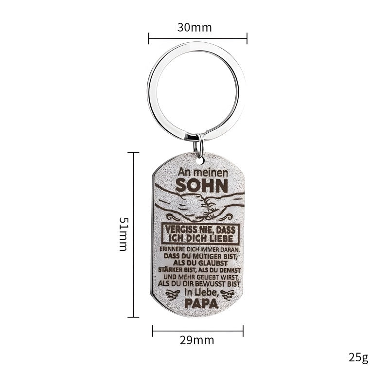 Custom Sandblasted Photo Keychain - Military Style Love Token with Personalized Engraving