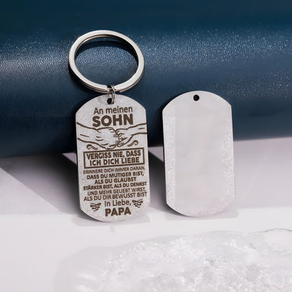 Custom Sandblasted Photo Keychain - Military Style Love Token with Personalized Engraving