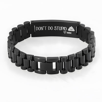 Custom Engraved Men's Bracelet - Personalized Slogan Stainless Steel Gift for Him