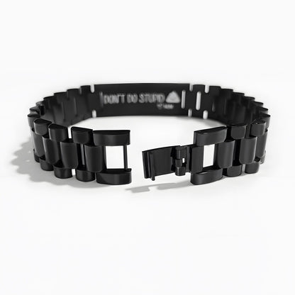 Custom Engraved Men's Bracelet - Personalized Slogan Stainless Steel Gift for Him
