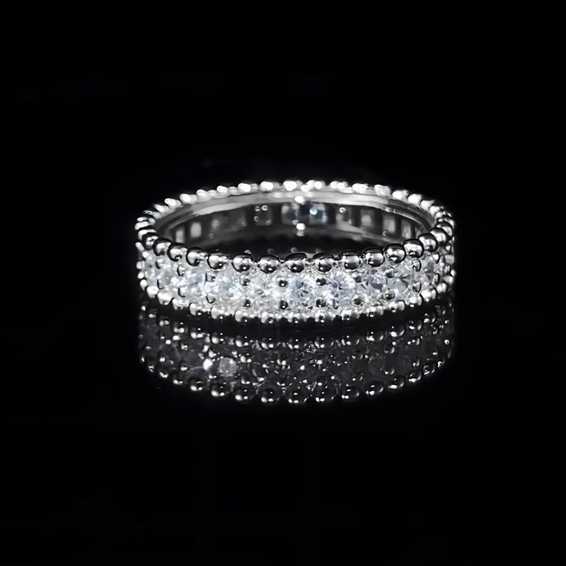 Botanical Moissanite Ring – 925 Sterling Silver (Luxury Adjustable Jewelry)