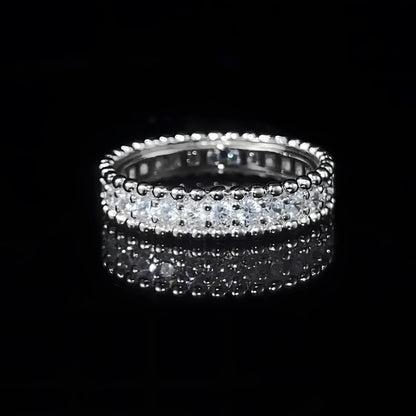 Botanical Moissanite Ring – 925 Sterling Silver (Luxury Adjustable Jewelry)