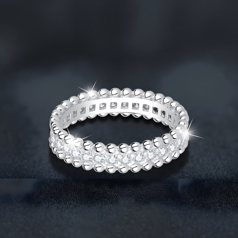 Botanical Moissanite Ring – 925 Sterling Silver (Luxury Adjustable Jewelry)