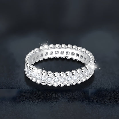 Botanical Moissanite Ring – 925 Sterling Silver (Luxury Adjustable Jewelry)