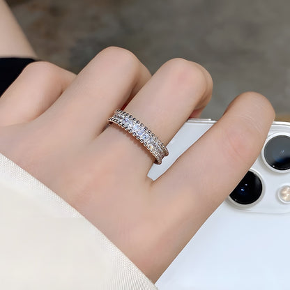 Botanical Moissanite Ring – 925 Sterling Silver (Luxury Adjustable Jewelry)