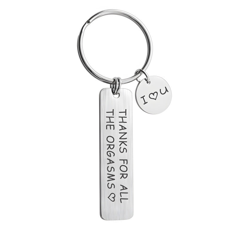 Personalized Stainless Steel Keychain for Him - Custom Engraved Romantic Gift with Coordinates &amp; Dates