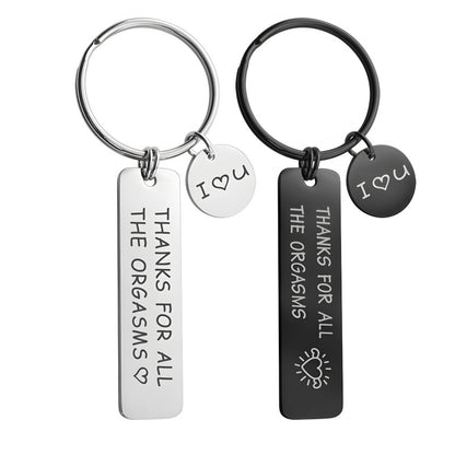 Personalized Stainless Steel Keychain for Him - Custom Engraved Romantic Gift with Coordinates &amp; Dates