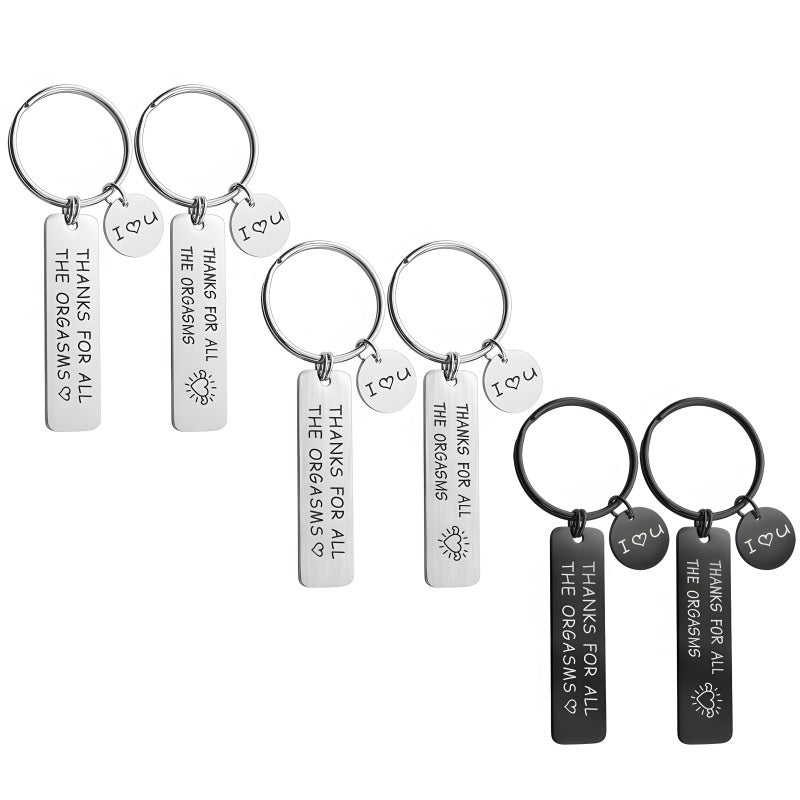 Personalized Stainless Steel Keychain for Him - Custom Engraved Romantic Gift with Coordinates &amp; Dates
