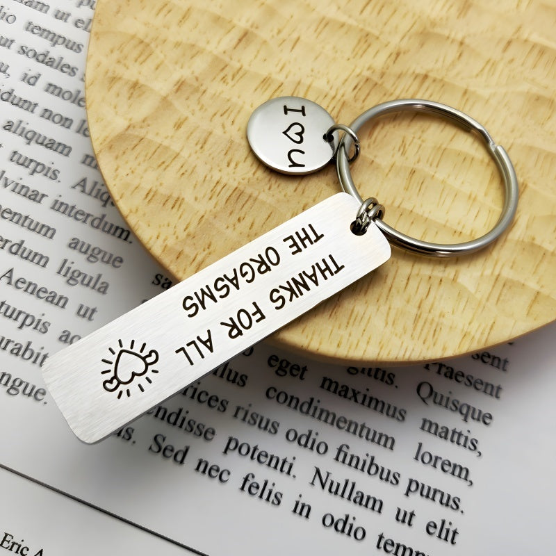 Personalized Stainless Steel Keychain for Him - Custom Engraved Romantic Gift with Coordinates &amp; Dates