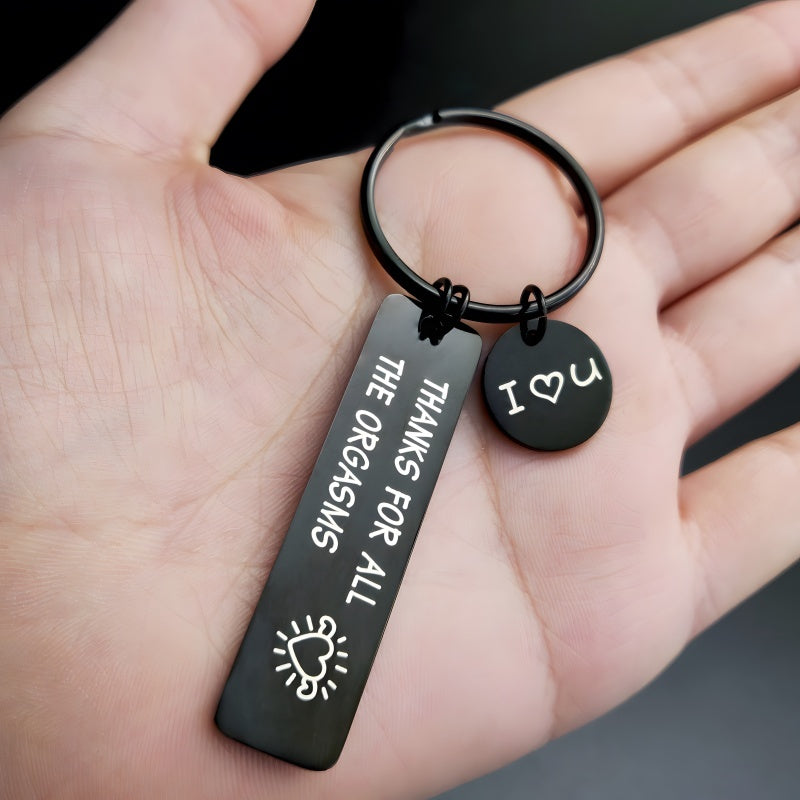 Personalized Stainless Steel Keychain for Him - Custom Engraved Romantic Gift with Coordinates &amp; Dates