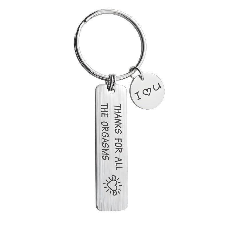 Personalized Stainless Steel Keychain for Him - Custom Engraved Romantic Gift with Coordinates &amp; Dates