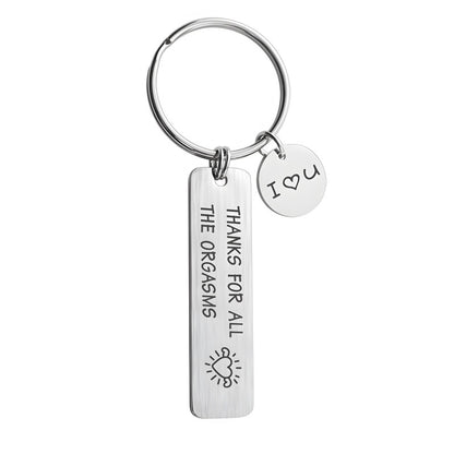 Personalized Stainless Steel Keychain for Him - Custom Engraved Romantic Gift with Coordinates &amp; Dates