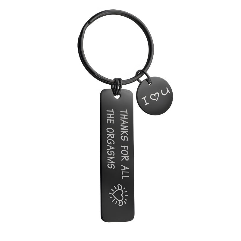 Personalized Stainless Steel Keychain for Him - Custom Engraved Romantic Gift with Coordinates &amp; Dates