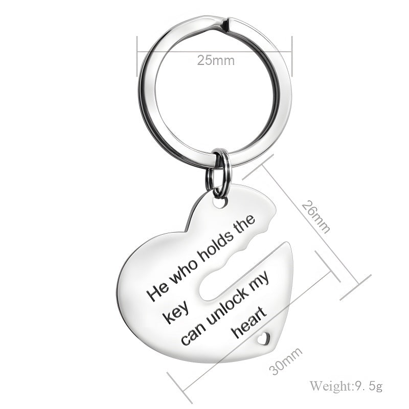 Custom Lock and Key Keychain Set - Personalized Couple Gift with Engraving, Romantic Promise Token