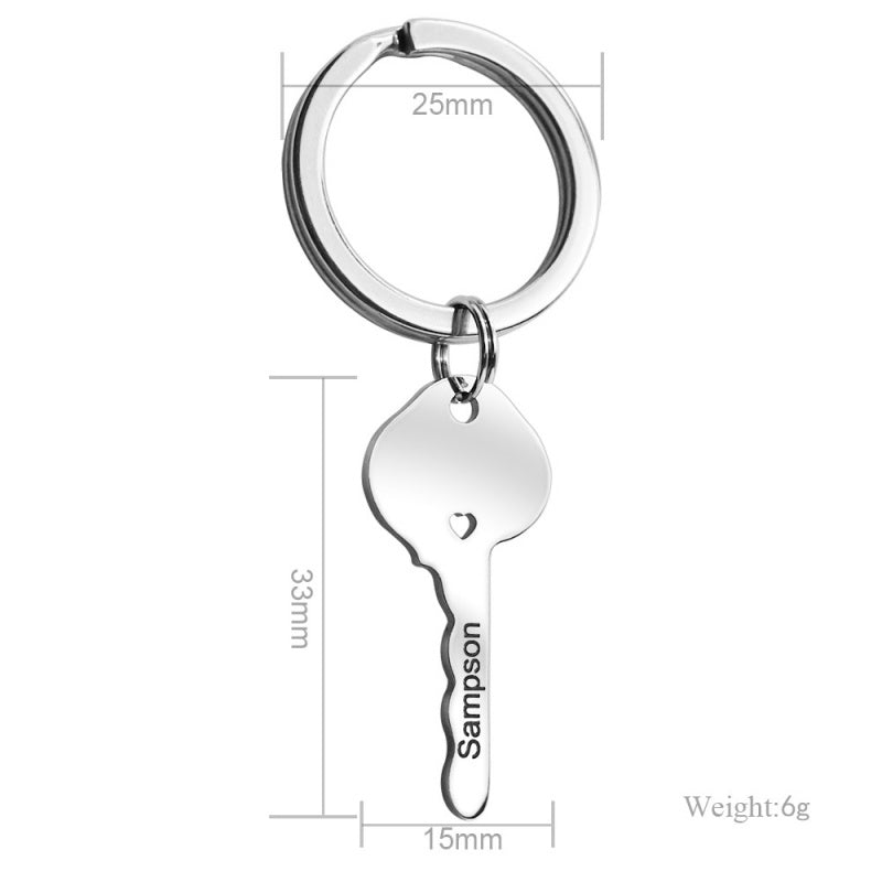 Custom Lock and Key Keychain Set - Personalized Couple Gift with Engraving, Romantic Promise Token