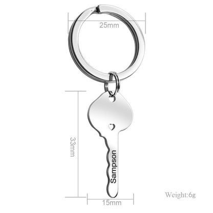 Custom Lock and Key Keychain Set - Personalized Couple Gift with Engraving, Romantic Promise Token