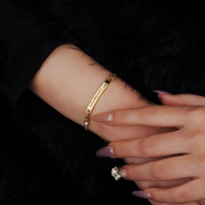 Personalized Birthstone Bracelet - Sterling Silver Plated | Girlfriend Anniversary Present