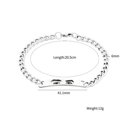 Custom Photo Engraved Couple Bracelet - Unisex Stainless Steel Bracelet - Anniversary & Couple Gift