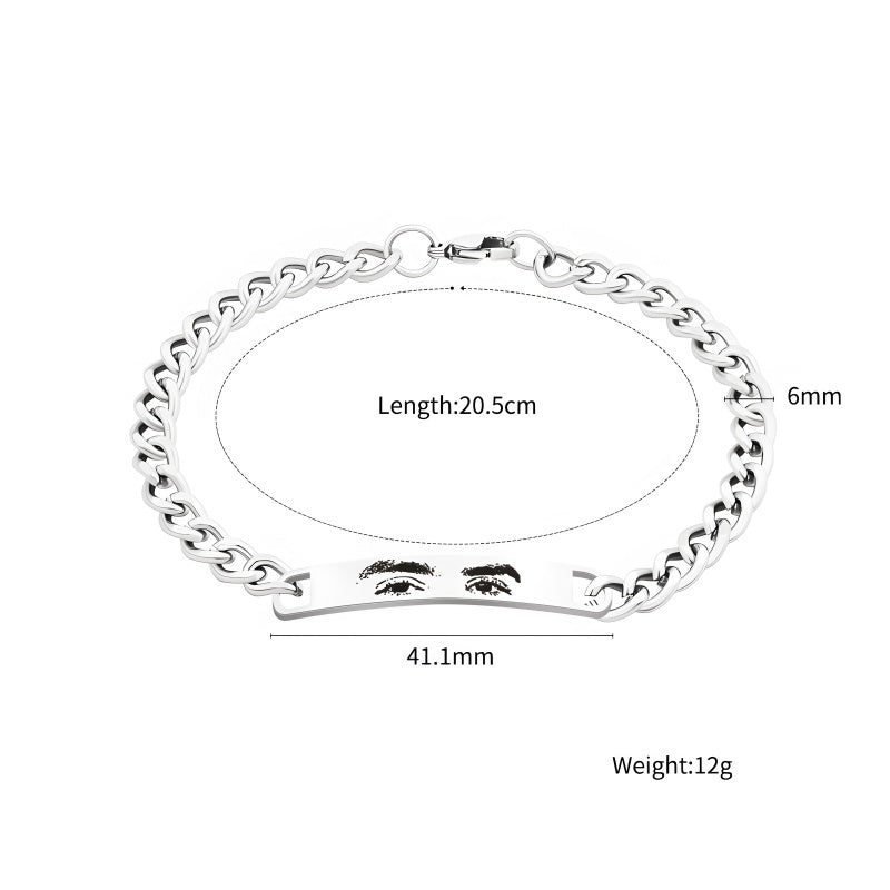 Custom Photo Engraved Couple Bracelet - Unisex Stainless Steel Bracelet - Anniversary & Couple Gift