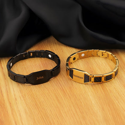 Permanent Custom Photo Bracelet - Laser Engraved Stainless Steel Couple's Keepsake