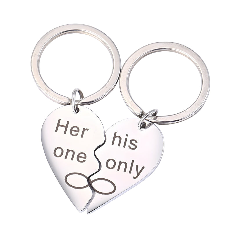 DIY Heart Keychain Set for Couples - Personalized Matching Keychains, Romantic Anniversary Gift