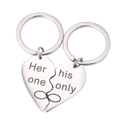 DIY Heart Keychain Set for Couples - Personalized Matching Keychains, Romantic Anniversary Gift
