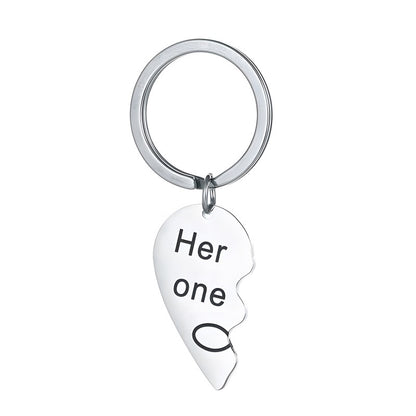 DIY Heart Keychain Set for Couples - Personalized Matching Keychains, Romantic Anniversary Gift