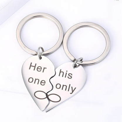 DIY Heart Keychain Set for Couples - Personalized Matching Keychains, Romantic Anniversary Gift