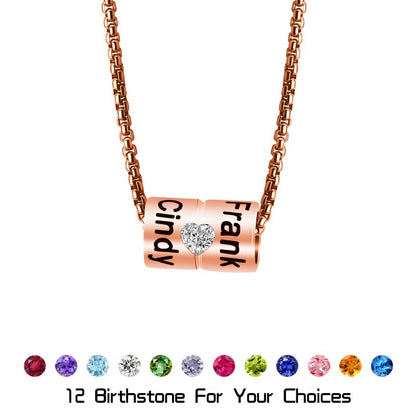 Diamond Heart Necklace - Engravable Valentine's Day Gift for Women