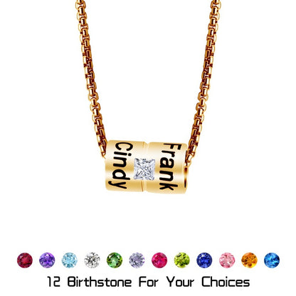 Diamond Heart Necklace - Engravable Valentine's Day Gift for Women