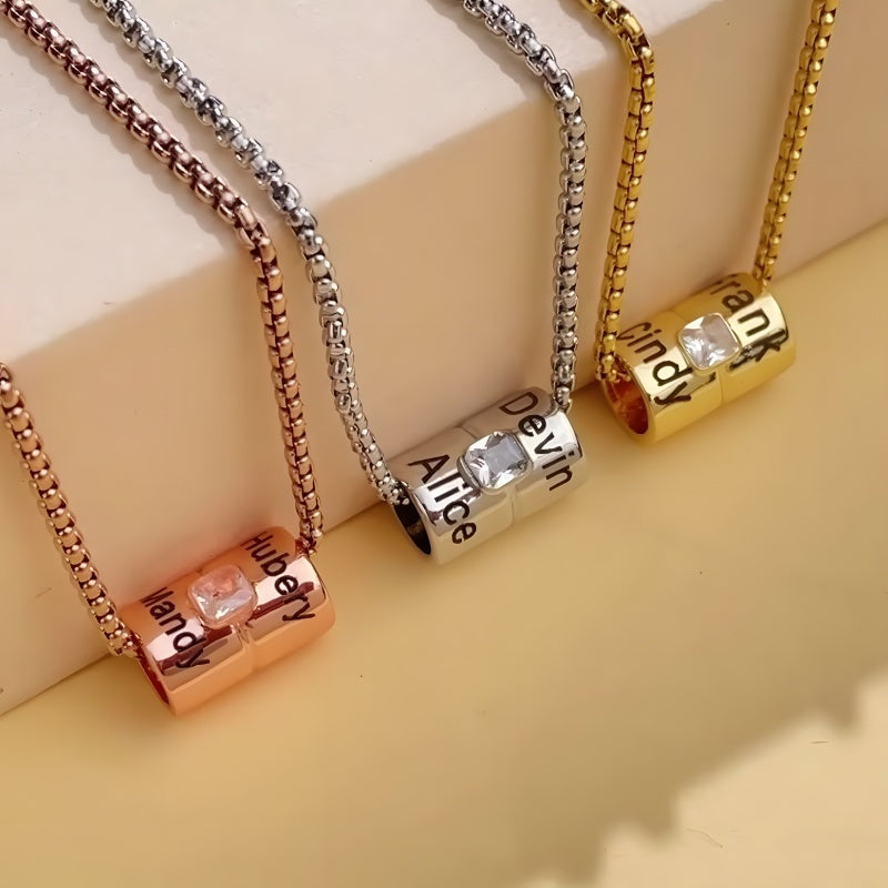 Diamond Heart Necklace - Engravable Valentine's Day Gift for Women