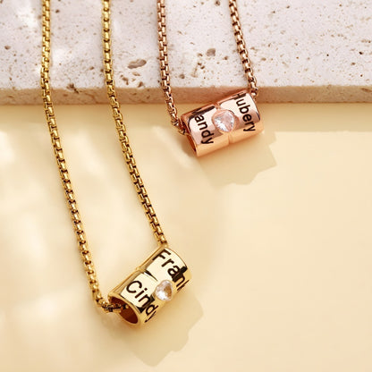 Diamond Heart Necklace - Engravable Valentine's Day Gift for Women