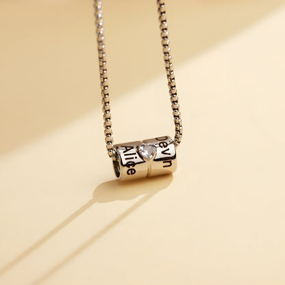 Diamond Heart Necklace - Engravable Valentine's Day Gift for Women