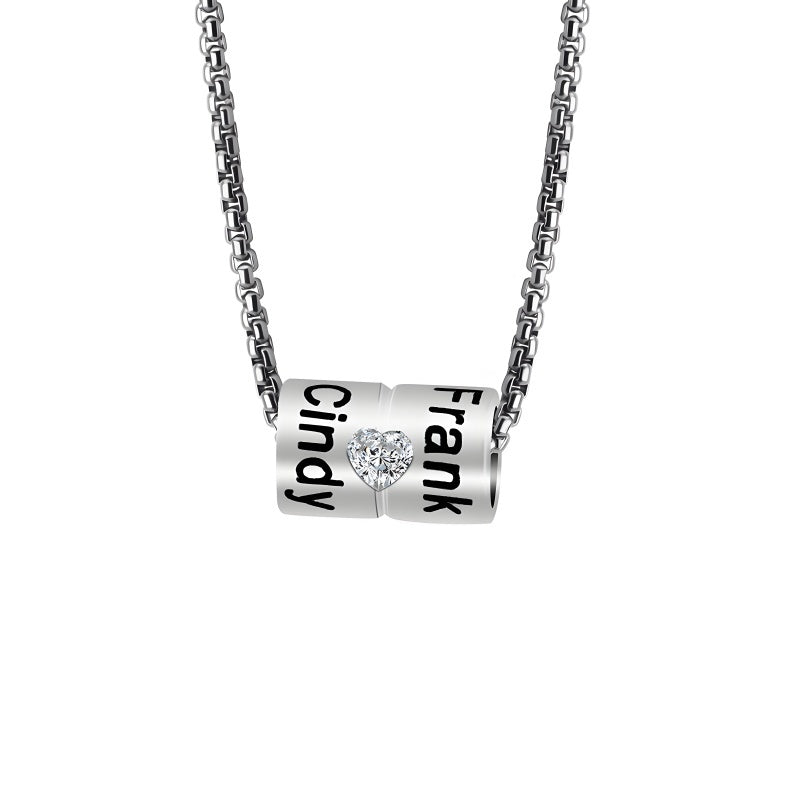 Diamond Heart Necklace - Engravable Valentine's Day Gift for Women