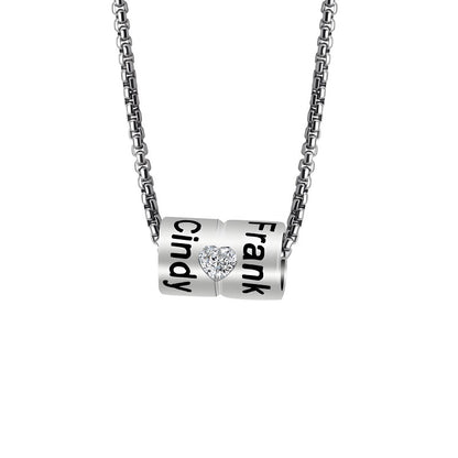 Diamond Heart Necklace - Engravable Valentine's Day Gift for Women