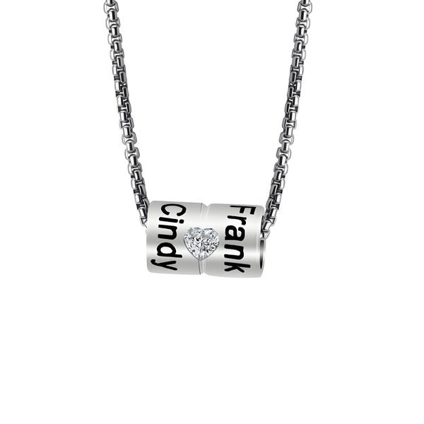 Diamond Heart Necklace - Engravable Valentine's Day Gift for Women