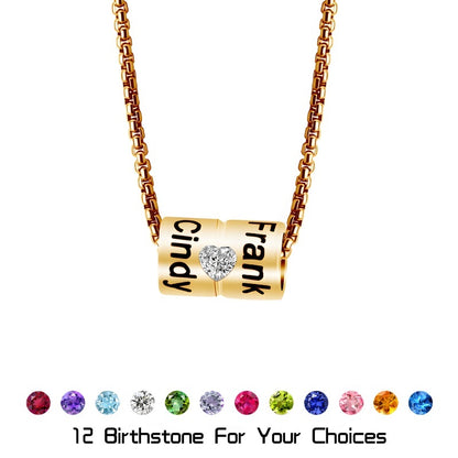 Diamond Heart Necklace - Engravable Valentine's Day Gift for Women