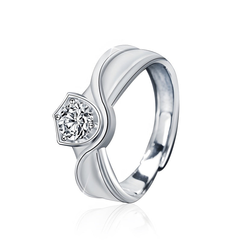 Dual-Tone Moissanite Couple Rings - 925 Sterling Silver (Luxury Minimalist Jewelry)