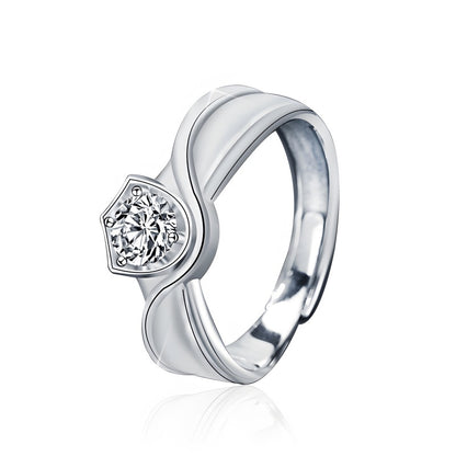 Dual-Tone Moissanite Couple Rings - 925 Sterling Silver (Luxury Minimalist Jewelry)